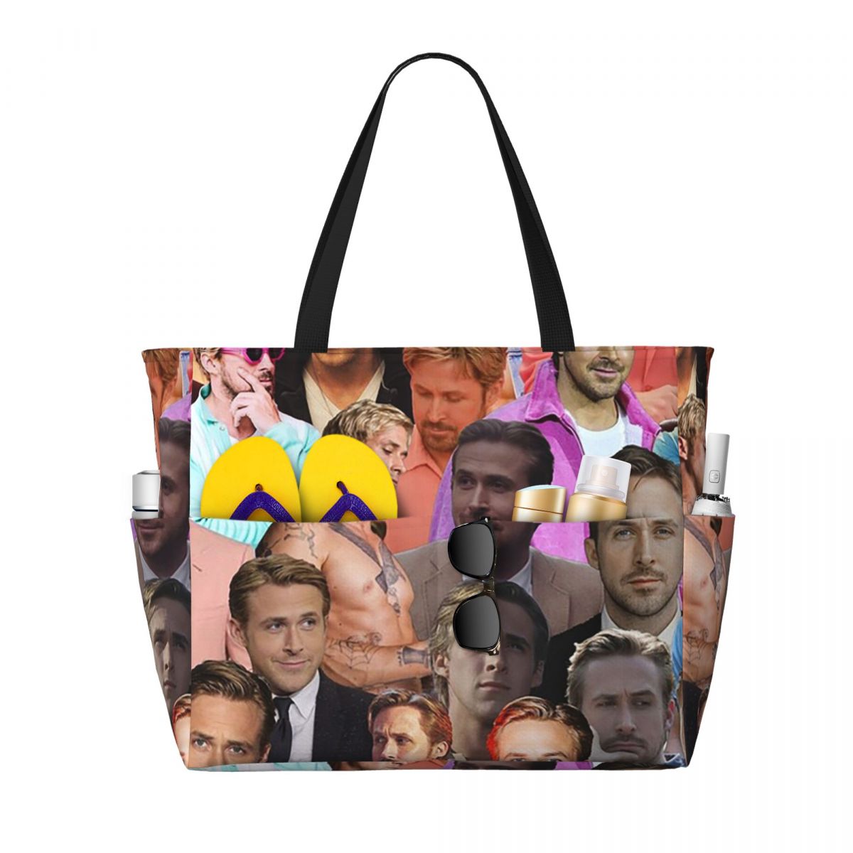Yoga Fitness Gym Photos - Borsa tote da spiaggia con collage