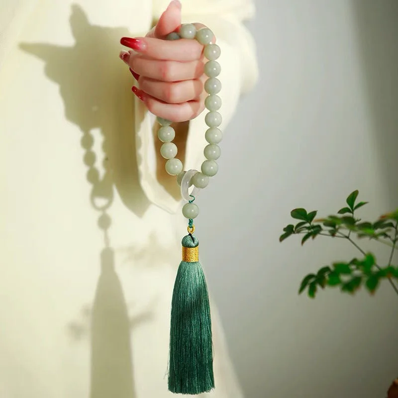 Yoga & Fitness Center - Green Jade Stone 12mm Beads nappa